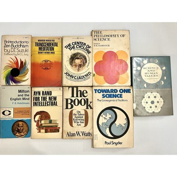 Vtg 9 Book Lot: Philosophy Meditation Science Metaphysics Esoteric Consciousness - Picture 1 of 2
